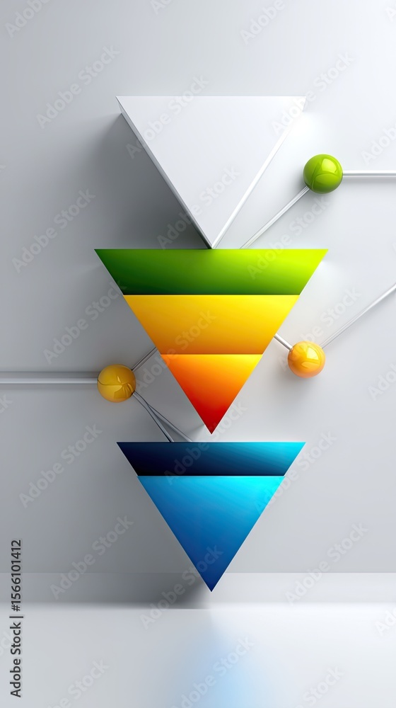 Poster Abstract Three Dimensional Triangular Chart with Colorful Gradient Sections