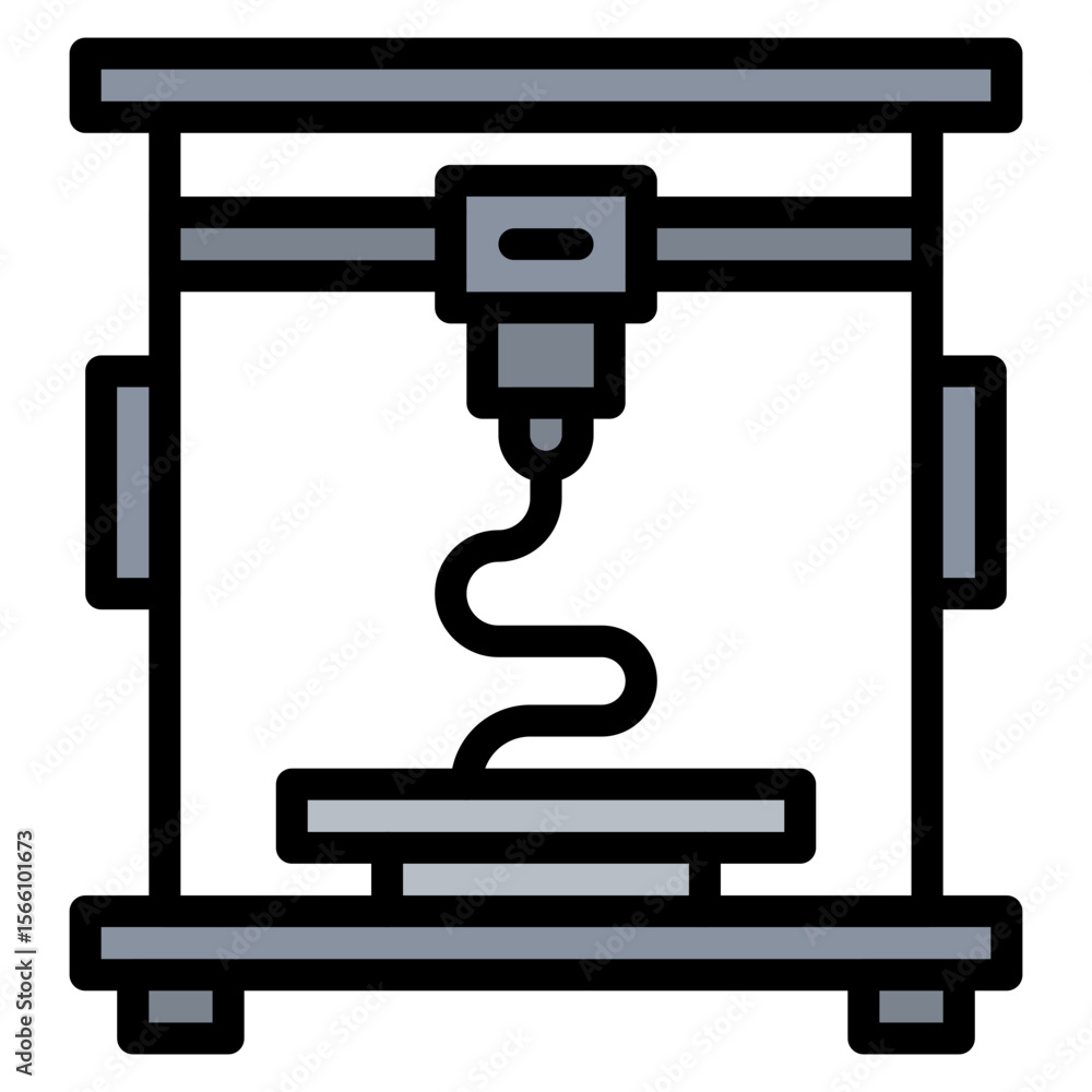 Poster 3d printer icon vector image. can be used for additive maufacturing.