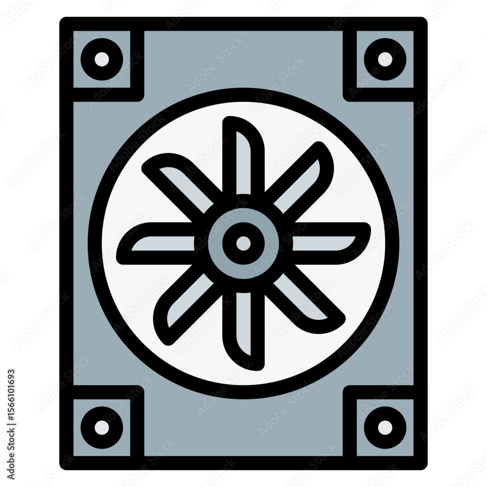 Poster cooling fan icon vector image. can be used for additive maufacturing.