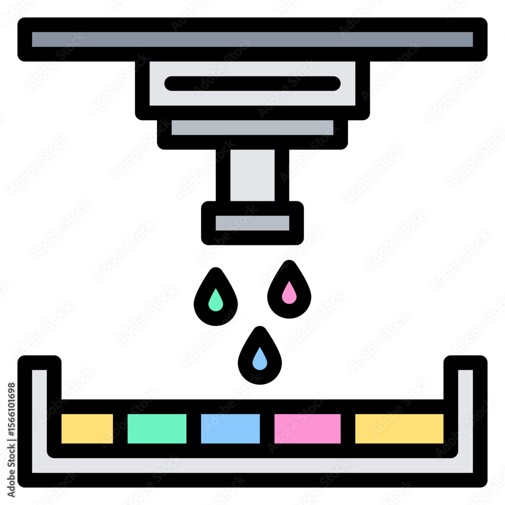 Poster binder jetting icon vector image. can be used for additive maufacturing.