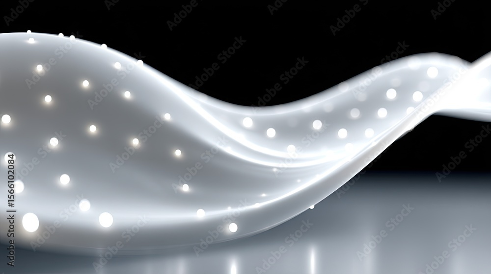 Poster abstract white glowing mesh curve digital background