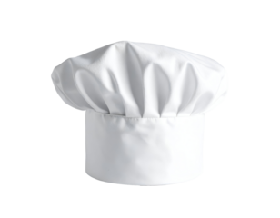 A pristine white chef's hat symbolizes culinary expertise and the passion for gastronomy.