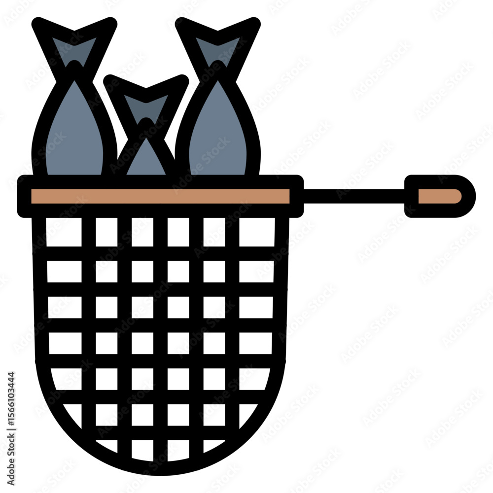 Poster fish net icon vector image. can be used for fish and seafood.