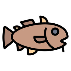 Cod icon vector image. Can be used for Fish and Seafood.