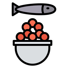 Fish Roe icon vector image. Can be used for Fish and Seafood.