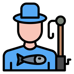 Fisherman icon vector image. Can be used for Fish and Seafood.