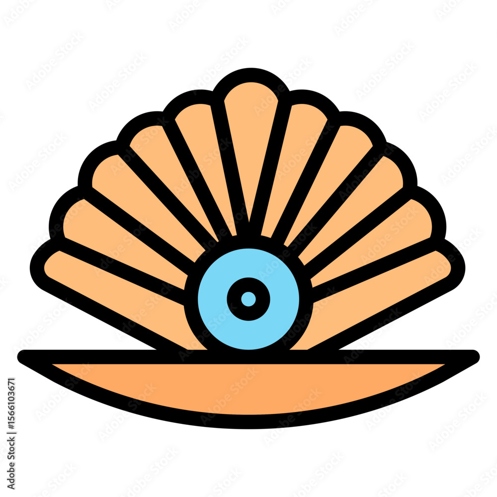 Poster seashell icon vector image. can be used for fish and seafood.