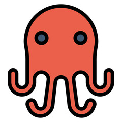 Octopus icon vector image. Can be used for Fish and Seafood.