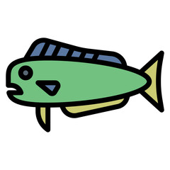 Mahi mahi icon vector image. Can be used for Fish and Seafood.