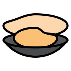 Mussel icon vector image. Can be used for Fish and Seafood.