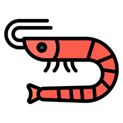 Prawn icon vector image. Can be used for Fish and Seafood.