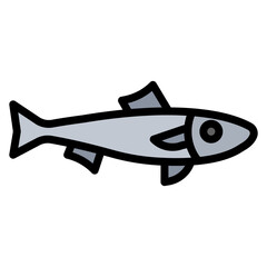 Sardine icon vector image. Can be used for Fish and Seafood.