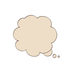 Blank Thought Bubble Illustration – Cartoon Speech Balloon Vector for Comic Dialogue, Empty Message Symbol, Hand Drawn Doodle Communication Cloud Design Element