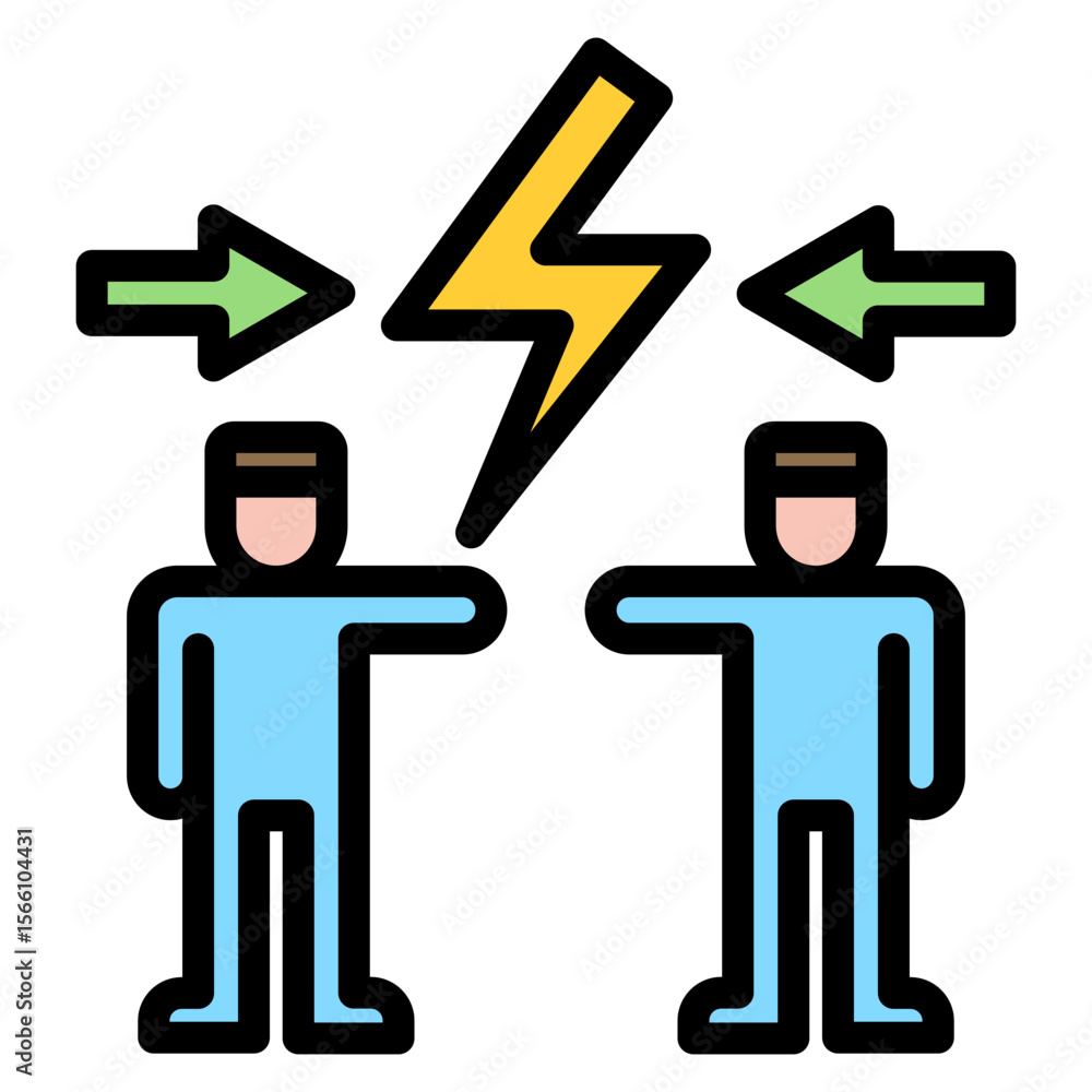 Poster conflict resolution icon vector image. can be used for organization.