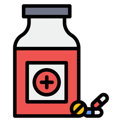 Pill Bottle icon vector image. Can be used for Tuberculosis.