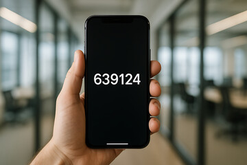 MFA Code on Mobile Screen &ndash; Digital Security and Authentication Concept