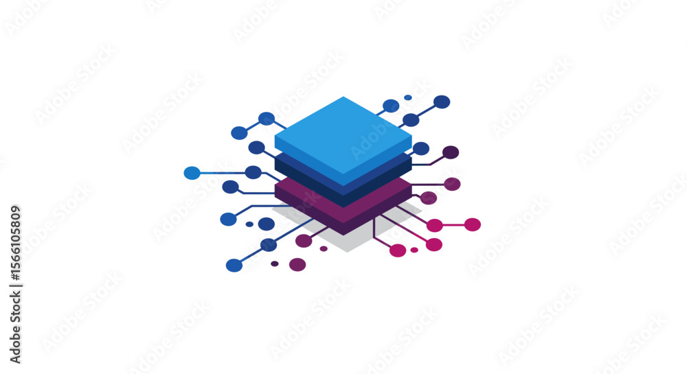 Poster abstract technology network vector illustration for digital connection design