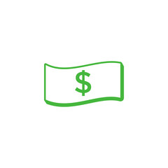 Green Money Icon  Financial Success, Wealth, and Prosperity Illustration