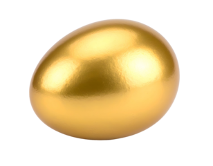 An exquisite golden egg glows with a rich metallic sheen, representing ultimate value and prosperity.