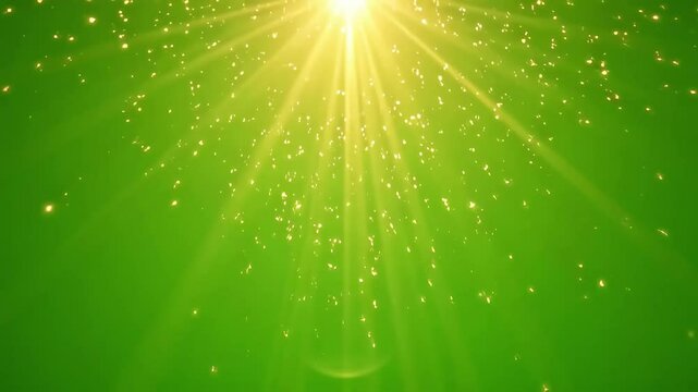 4K Sunlight Streaming on Vibrant Green Screen &ndash; Uplifting Effect