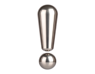 The sleek design of a shiny metal exclamation symbol conveys a powerful message of emphasis and discovery.