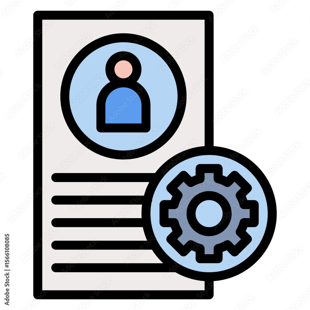 Aufkleber account settings icon vector image. can be used for business onboarding.