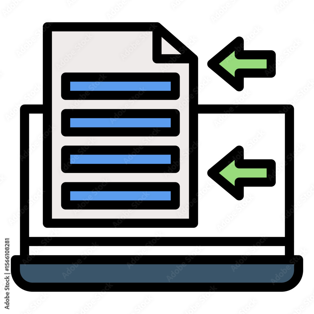 Poster data import icon vector image. can be used for business onboarding.