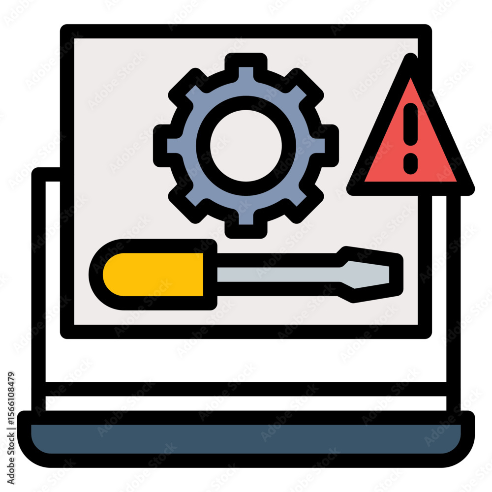 Poster troubleshooting icon vector image. can be used for business onboarding.