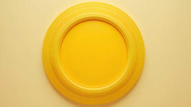 Yellow Circular Frame: Abstract Minimalist Background for Design and Presentation