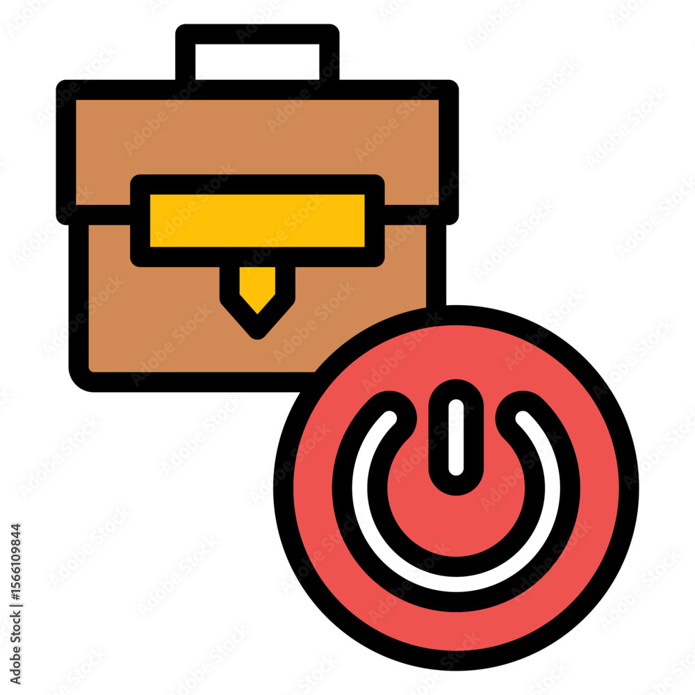 Aufkleber shutdown icon vector image. can be used for business disruption.