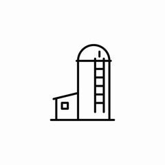 agricultural silo icon sign vector