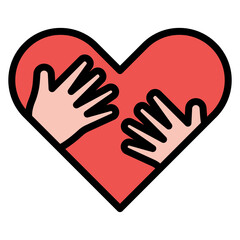 Obraz premium Embrace icon vector image. Can be used for World Refugee Day.