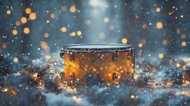 Orange drum winter wonderland