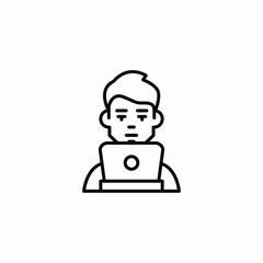 person laptop icon sign vector