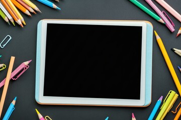 Clear Pixel Visual of Tabletnear Papers, Pencils and Clips
