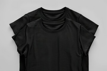 Clear Pixel Picture of Isolated Pack of Black Tshirts Front View