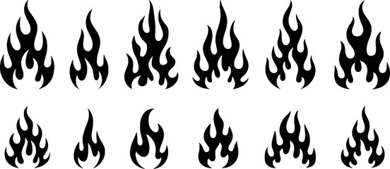 Black Tribal Flames fire tattoo