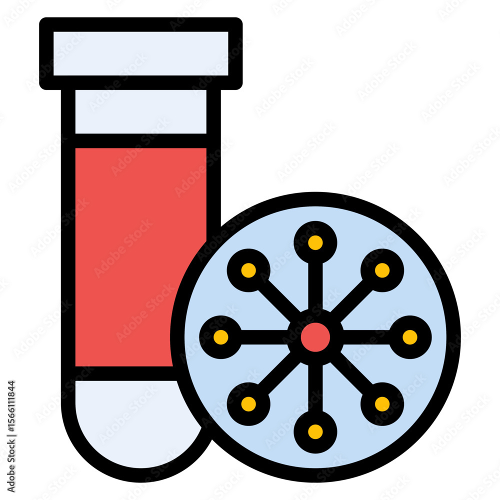 Poster microorganism icon vector image. can be used for virtual lab.