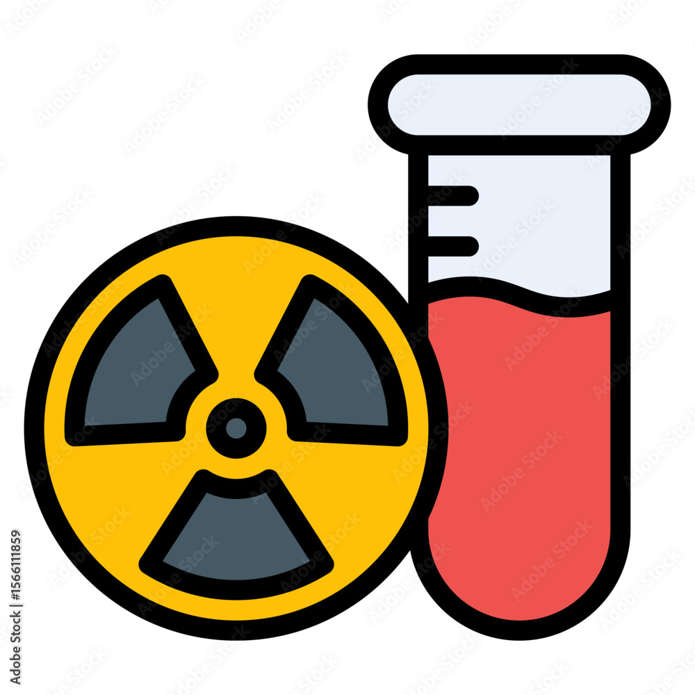 Poster radiation symbol icon vector image. can be used for virtual lab.
