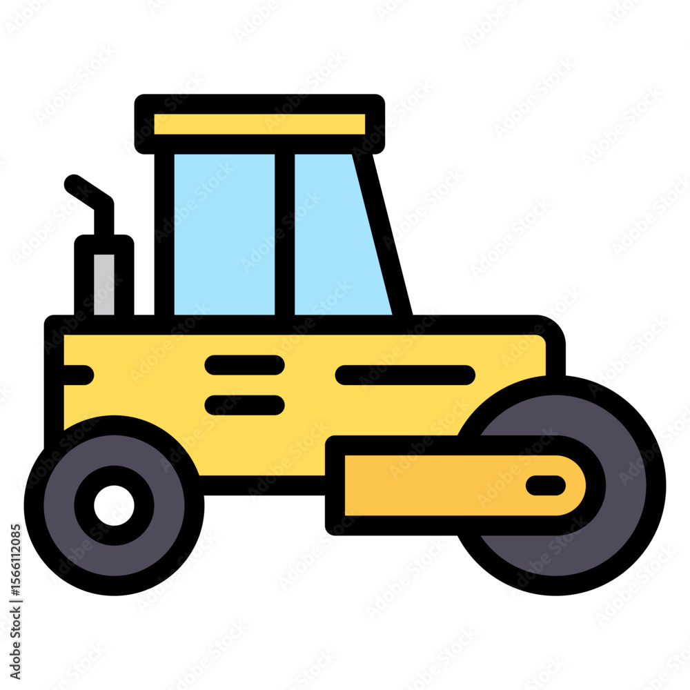 Poster compactor icon vector image. can be used for construction vehicles.