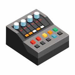 black and white radio isolated on white