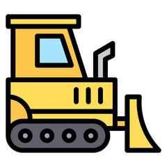 Bulldozer icon vector image. Can be used for Construction Vehicles.