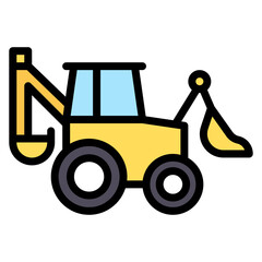 Backhoe Loader icon vector image. Can be used for Construction Vehicles.