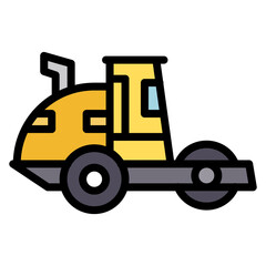 Compaction Roller icon vector image. Can be used for Construction Vehicles.