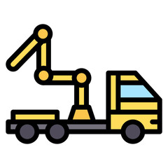 Concrete Pump icon vector image. Can be used for Construction Vehicles.