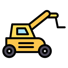 Telescopic Handler icon vector image. Can be used for Construction Vehicles.
