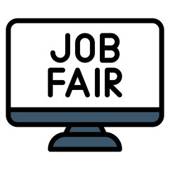 Job Fair icon vector image. Can be used for Hiring Process.