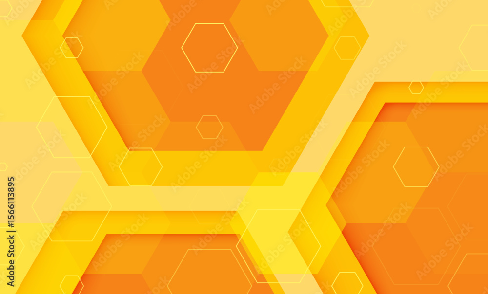 Aufkleber abstract orange geometric background with hexagon pattern design