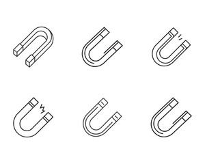Single magnet icon design in flat style for digital applications and websites