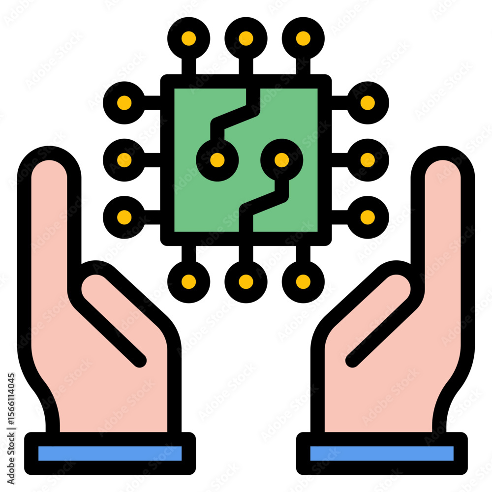 Aufkleber future tech icon vector image. can be used for digital disruption.